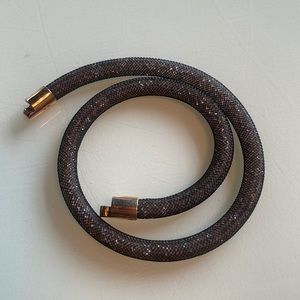 swarovski crystal mesh double wrap bracelet